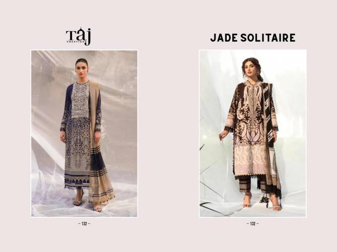 Taj Jade Solitaire Cotton Pakistani Suits Catalog
